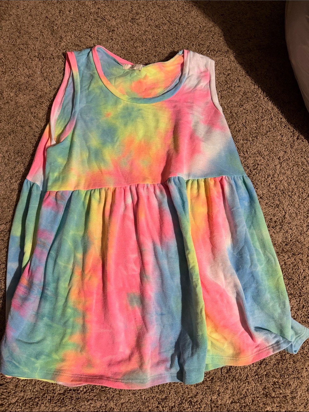 easel Neon Tie-Dye Tank Top in Pink, Blue, Yellow, Green